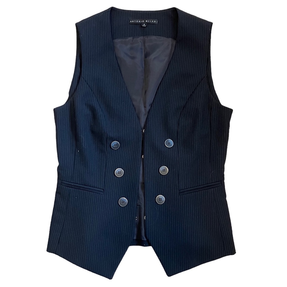 Formal | Women’s Antonio Melani Navy, Striped Vest | Brand New With Tag | Size 0